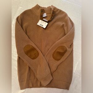 Boys Sweater w/ faux suede detail on button collar & elbows Gymboree size10 NWT